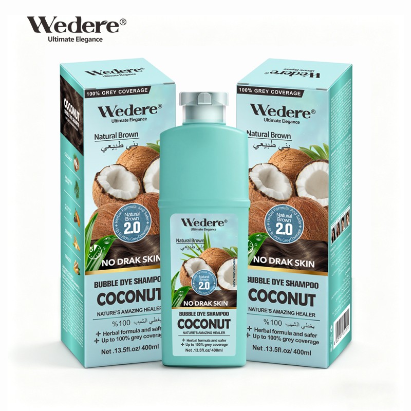Wedere Coconut Bubble Dye Brown Shampoo,400ml