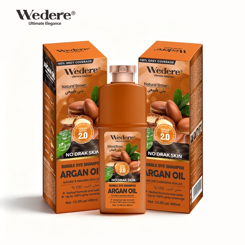Wedere Argan Oil Bubble Dye Brown Shampoo,400ml
