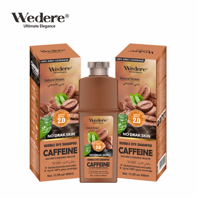 Wedere Caffine Bubble Dye Brown Shampoo,400ml