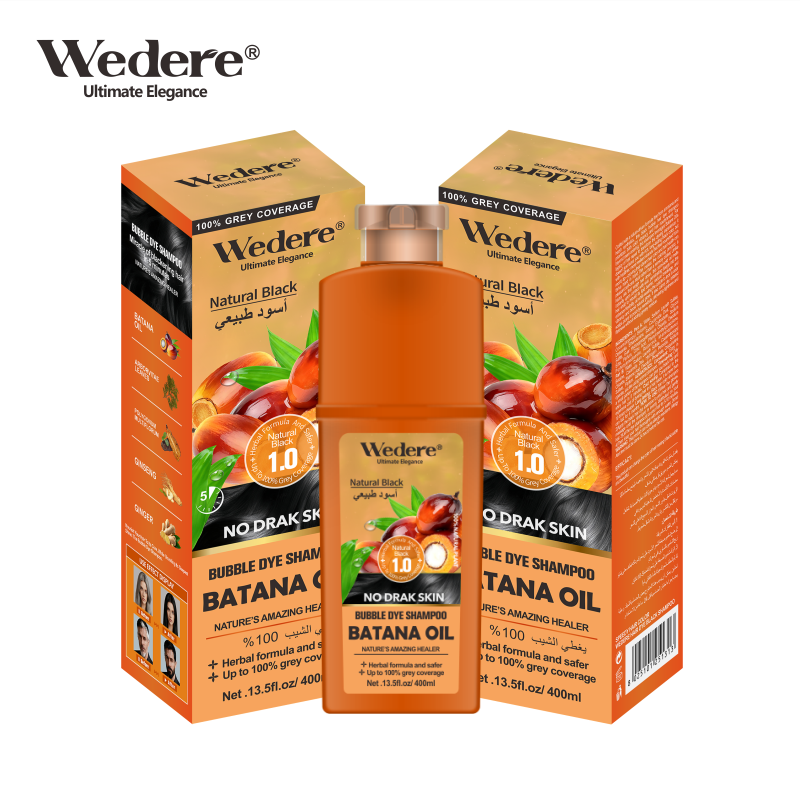 Wedere Batana Oil Bubble Dye Black Shampoo,400ml