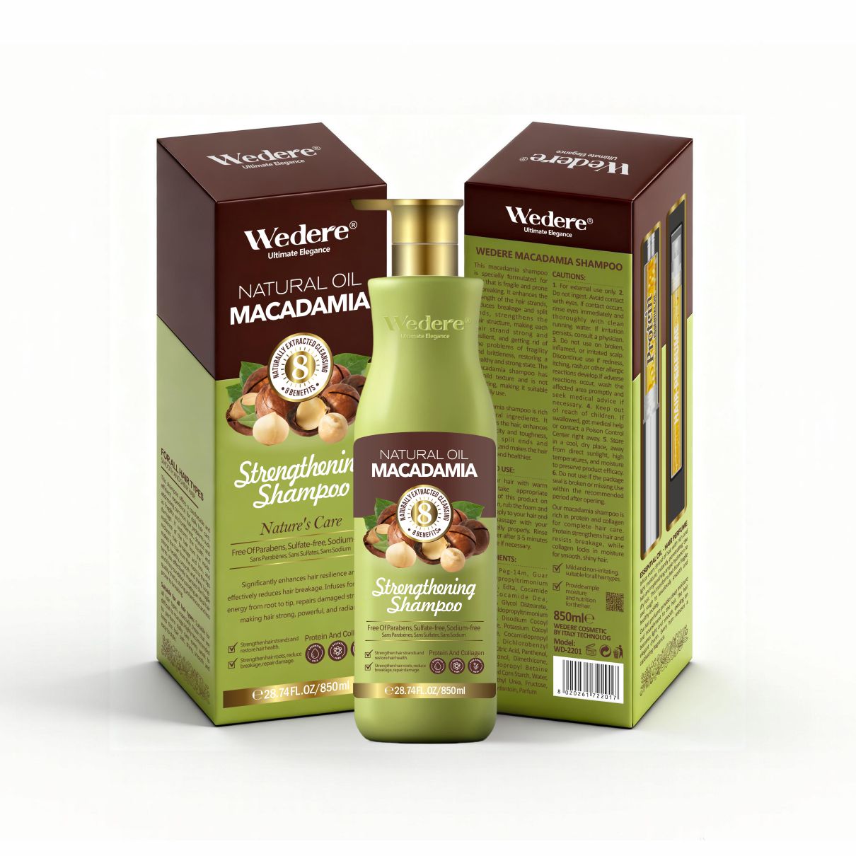 Wedere Macadamia Shampoo, 850ml